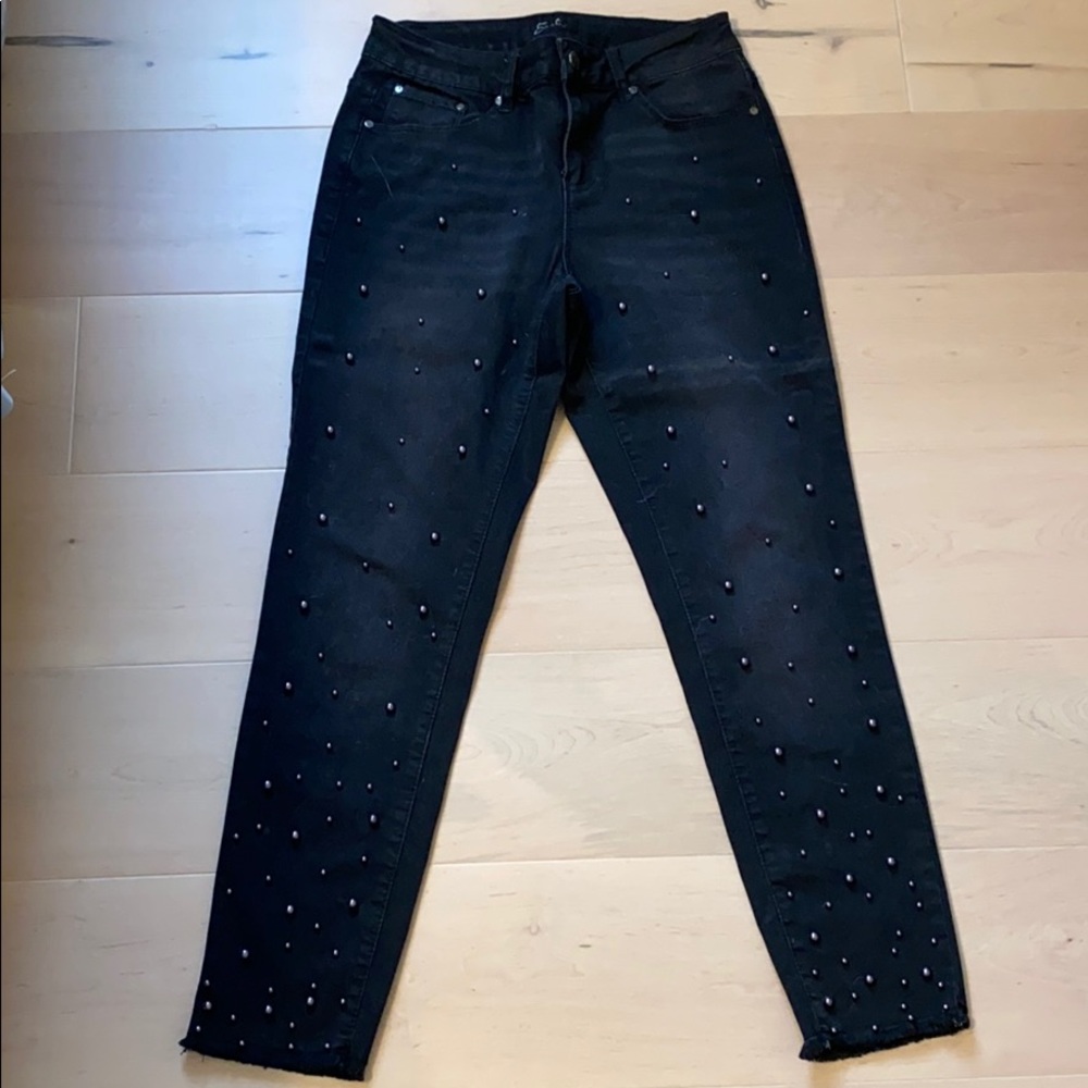Black beaded jeans